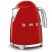 SMEG 50-es évek RETRO design-ja vízforraló / konyhai vízmelegítő készülék, 1,7 liter, 2400 W-os, fényes felületű, piros színű, KLF03RDEU