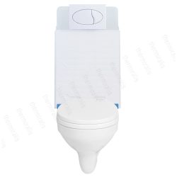 STYRON NIAGARA komplett WC szett egységcsomag: STY-741 falon belüli / falba építhető / beépíthető WC tartály befalazáshoz + STY-801-1 fehér ovális nyomólap + fali WC csésze, STY-E01