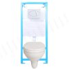  STYRON NIAGARA FIX komplett WC szett egységcsomag: STY-740 falon belüli / beépíthető WC tartály, fémvázas / keretes kivitel, szárazépítéshez + fehér nyomólap + Alföldi fali WC csésze, STY-E03-A