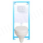   STYRON NIAGARA FIX komplett WC szett egységcsomag: STY-740 falon belüli / beépíthető WC tartály, fémvázas / keretes kivitel, szárazépítéshez + fehér nyomólap + Alföldi fali WC csésze, STY-E03-A