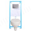   STYRON NIAGARA FIX komplett WC szett egységcsomag: STY-740 falon belüli / beépíthető WC tartály, fémvázas / keretes kivitel, szárazépítéshez +  króm nyomólap + Alföldi fali WC csésze, STY-E04-A