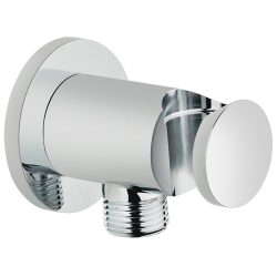 Strohm TEKA Fém fali gégecső csatlakozó és zuhanytartó egyben, falba építhető csaptelephez, kerek design, 79.010.52.00 / 790105200
