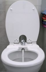 TOILETTE NETT bidé / bidével kombinált WC-ülőke, poliészter-műgyanta kivitel, sima tetővel, fehér színű, 120S típus